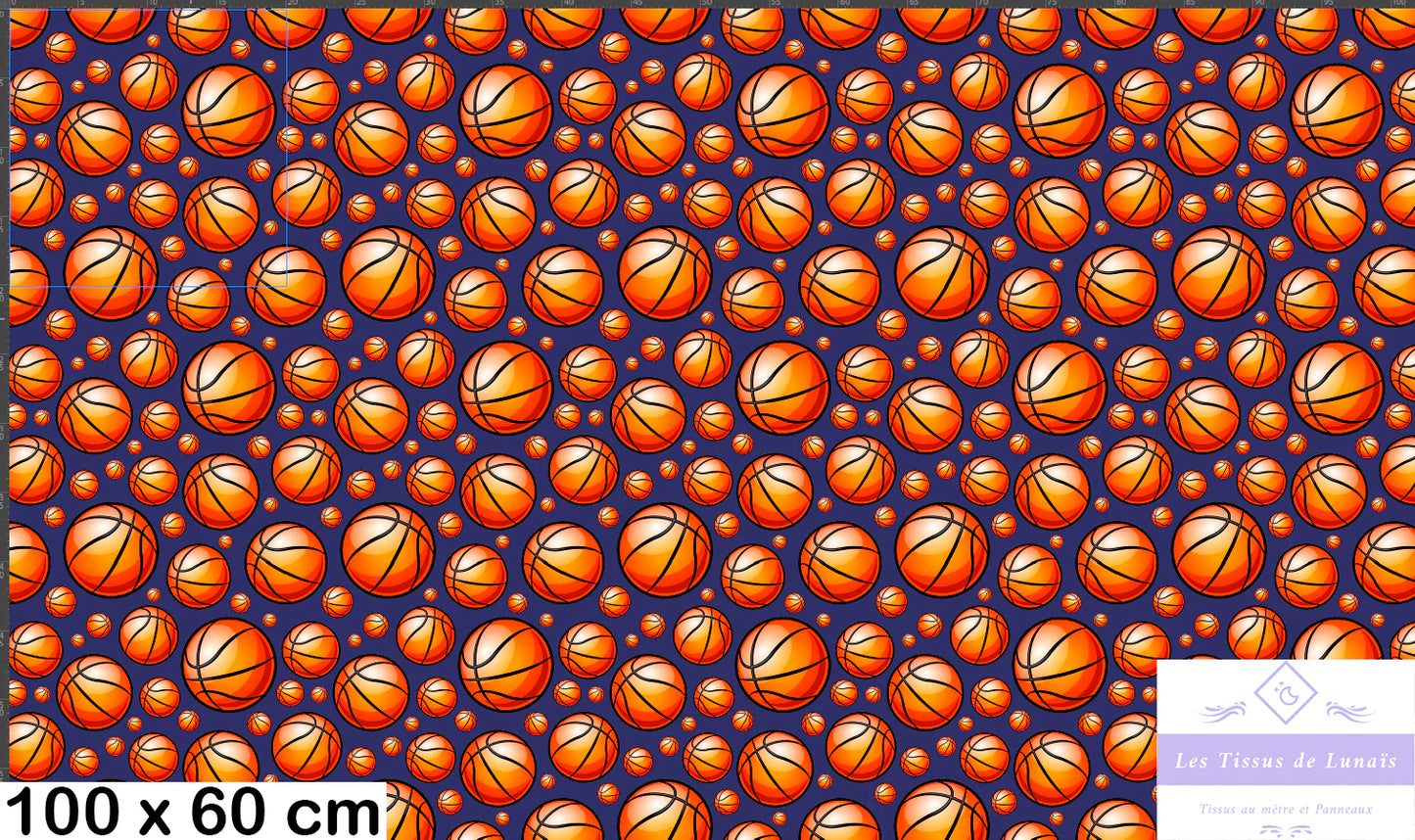Tissu au mètre 208 sport basket - Disponible en 9 matières - Vendu par multiple de 50 cm