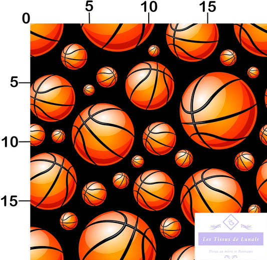 Tissu au mètre 209 sport basket - Disponible en 9 matières - Vendu par multiple de 50 cm