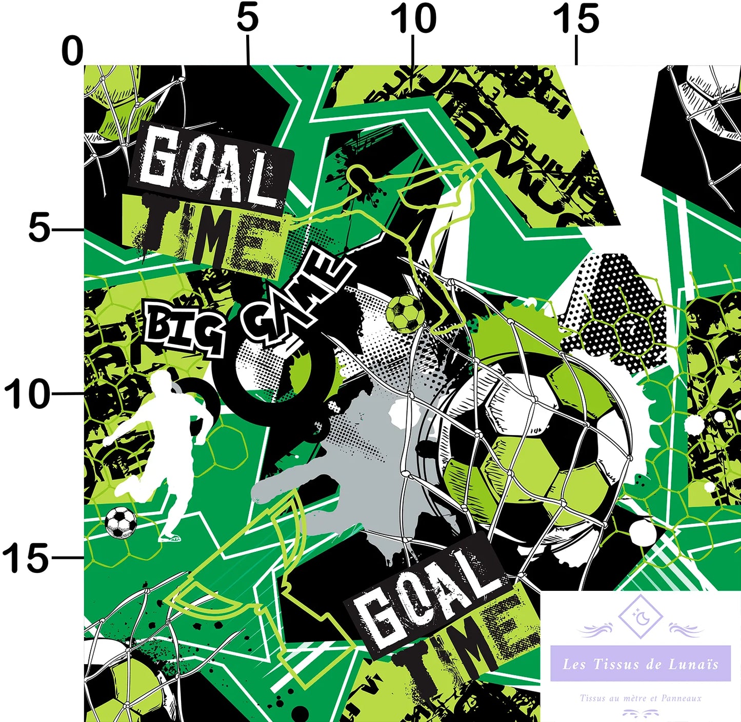 Tissu au mètre 222 sport football - Disponible en 9 matières - Vendu par multiple de 50 cm