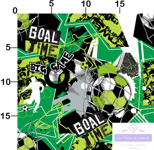 Tissu au mètre 222 sport football - Disponible en 9 matières - Vendu par multiple de 50 cm