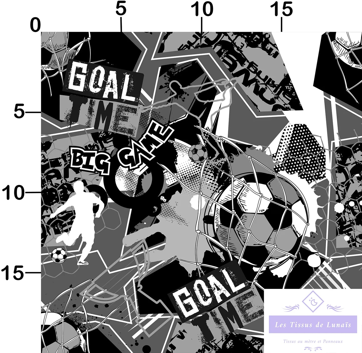 Tissu au mètre 223 sport football - Disponible en 9 matières - Vendu par multiple de 50 cm