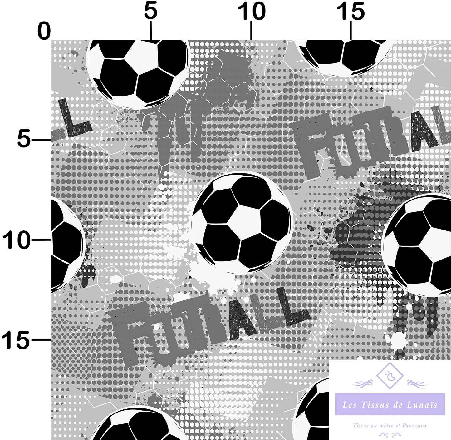 Tissu au mètre 225 sport football - Disponible en 9 matières - Vendu par multiple de 50 cm