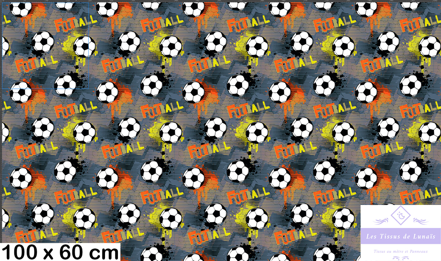 Tissu au mètre 226 sport football - Disponible en 9 matières - Vendu par multiple de 50 cm