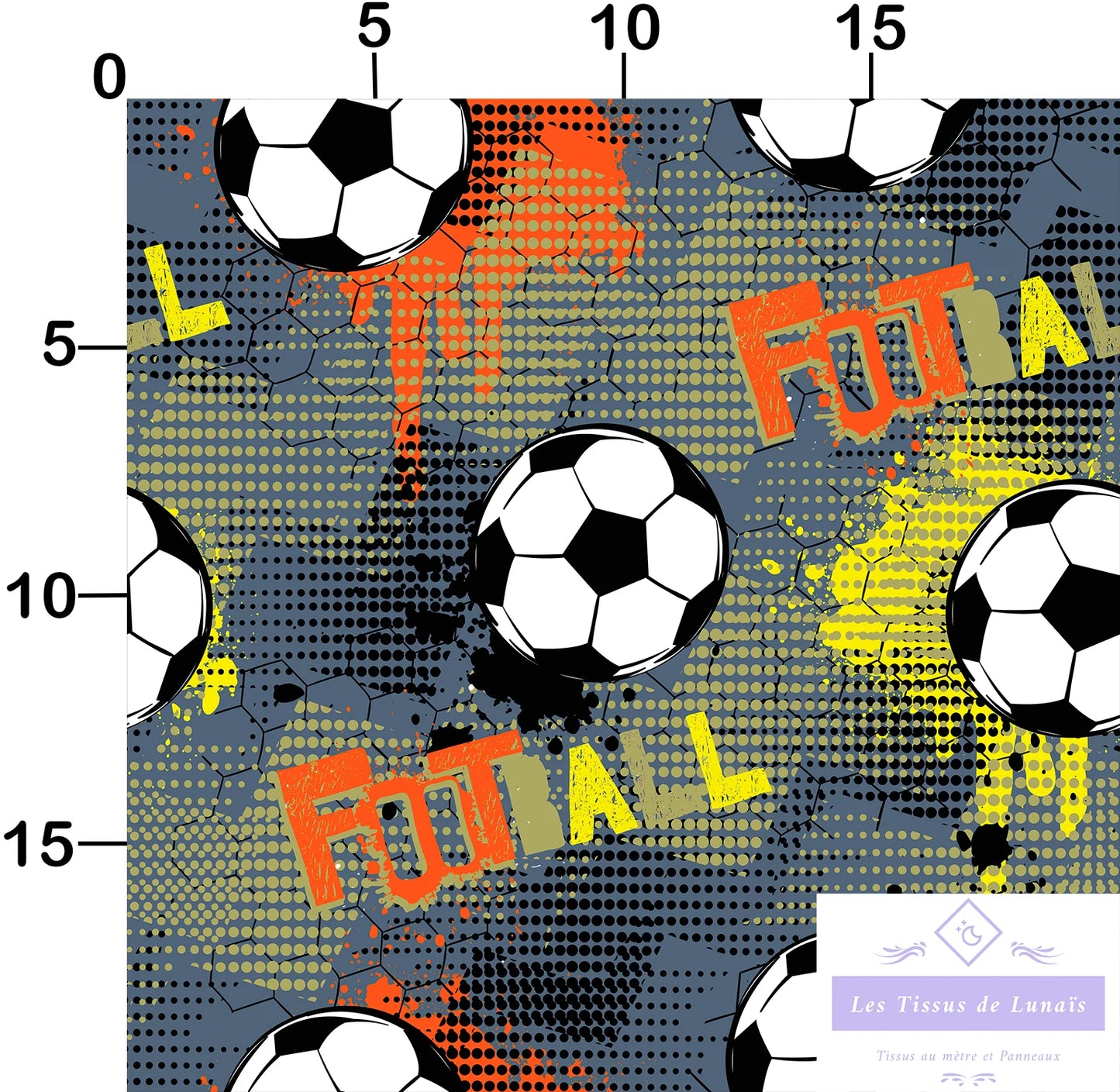 Tissu au mètre 226 sport football - Disponible en 9 matières - Vendu par multiple de 50 cm