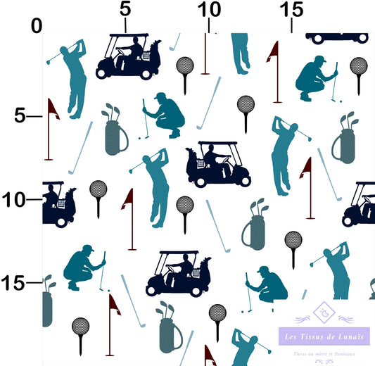 Tissu au mètre 227 sport golf - Disponible en 9 matières - Vendu par multiple de 50 cm