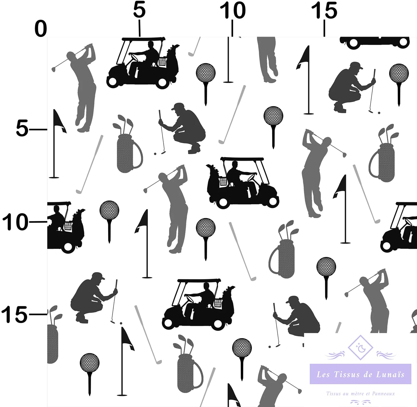 Tissu au mètre 228 sport golf - Disponible en 9 matières - Vendu par multiple de 50 cm