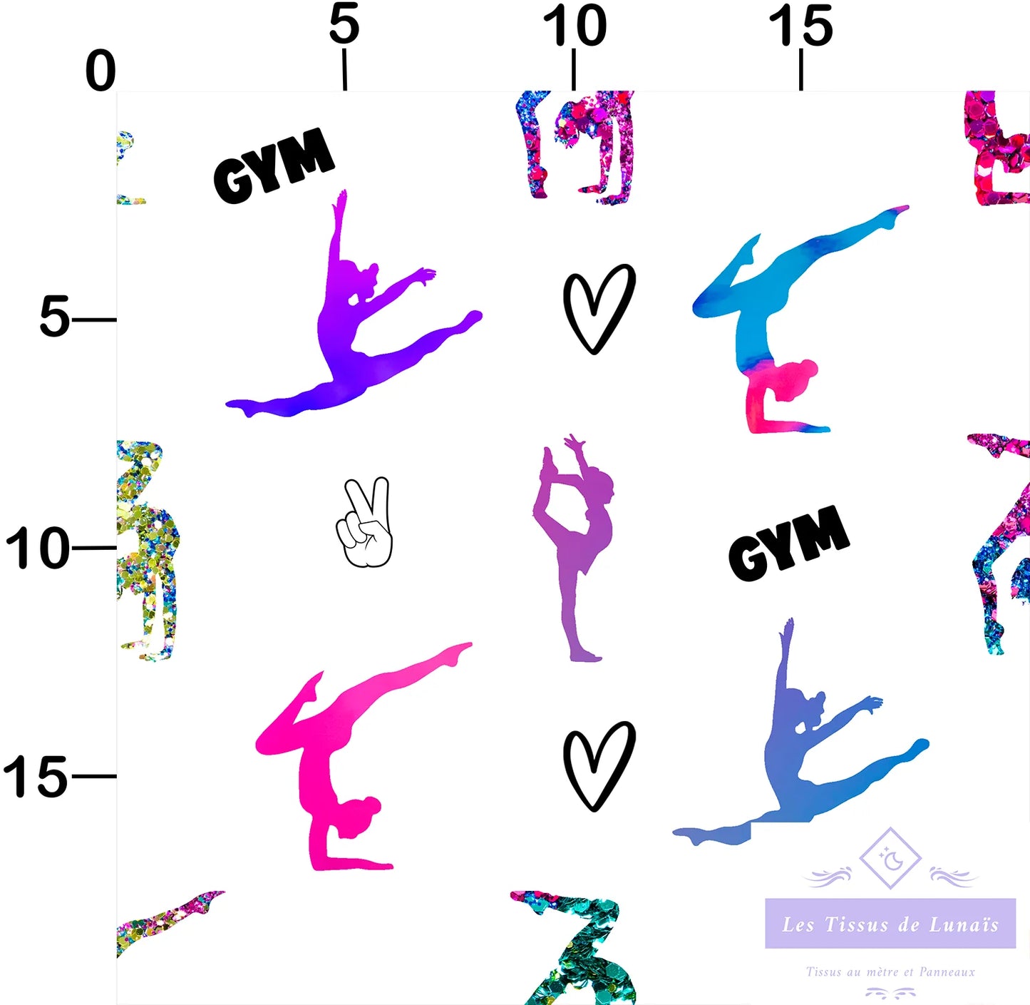 Tissu au mètre 232 sport gymnastique - Disponible en 9 matières - Vendu par multiple de 50 cm