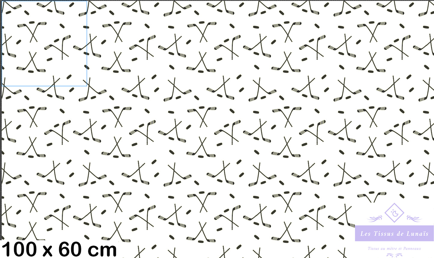 Tissu au mètre 234 sport hockey - Disponible en 9 matières - Vendu par multiple de 50 cm