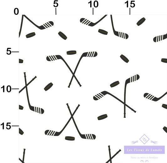Tissu au mètre 234 sport hockey - Disponible en 9 matières - Vendu par multiple de 50 cm