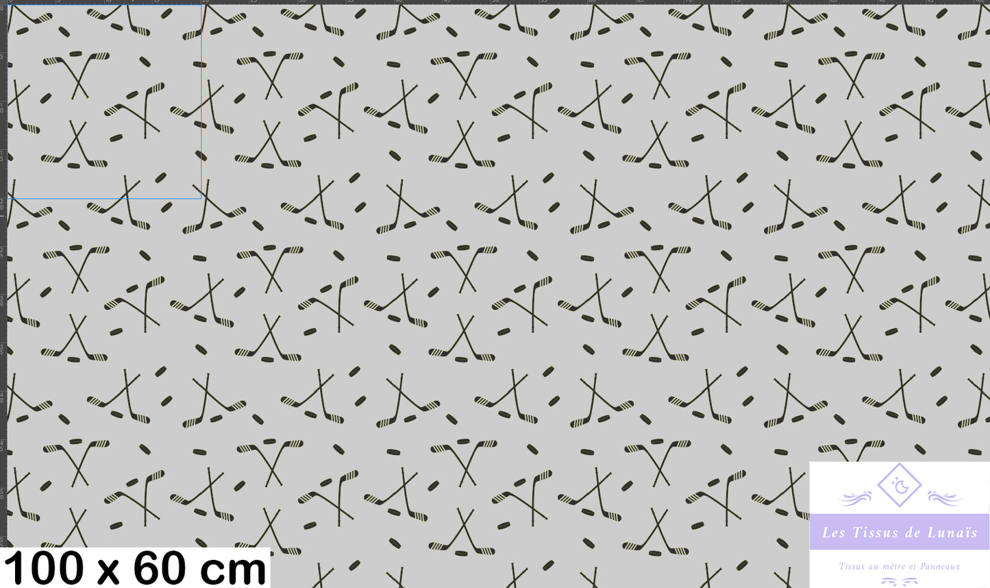 Tissu au mètre 235 sport hockey - Disponible en 9 matières - Vendu par multiple de 50 cm