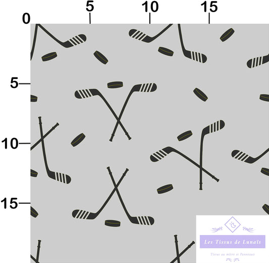Tissu au mètre 235 sport hockey - Disponible en 9 matières - Vendu par multiple de 50 cm
