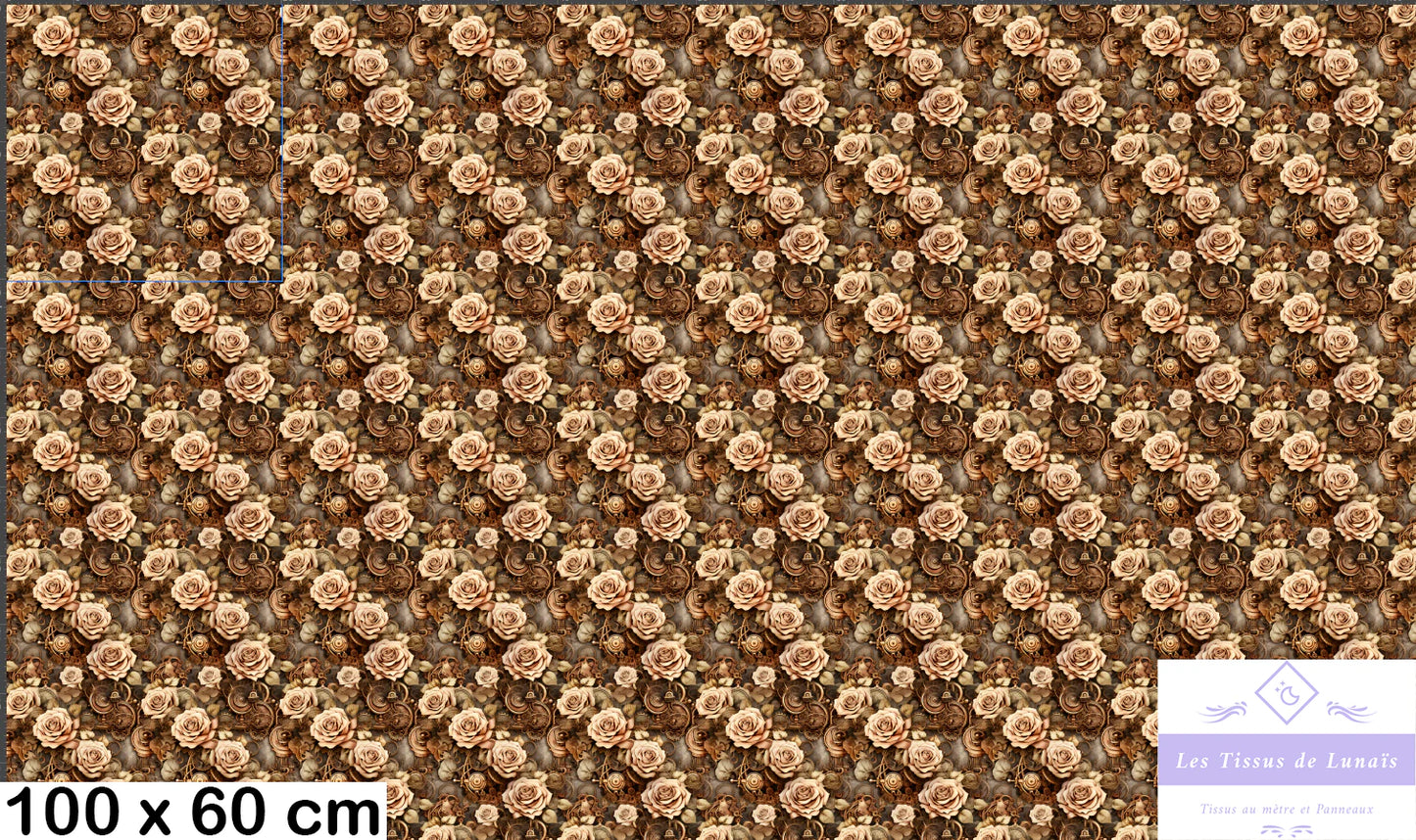 Tissu au mètre 248 steampunk - Disponible en 9 matières - Vendu par multiple de 50 cm