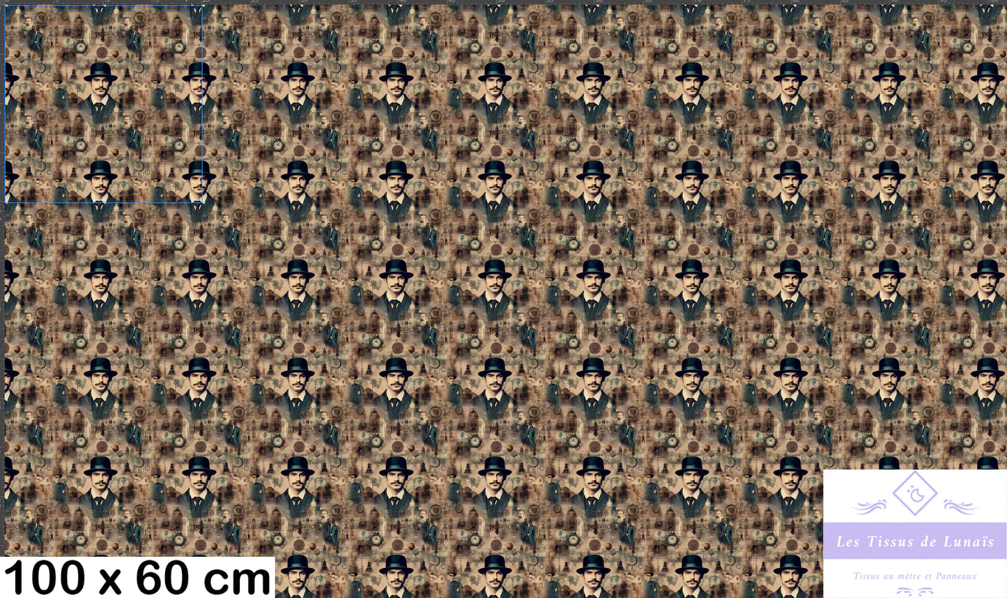 Tissu au mètre 249 steampunk - Disponible en 9 matières - Vendu par multiple de 50 cm