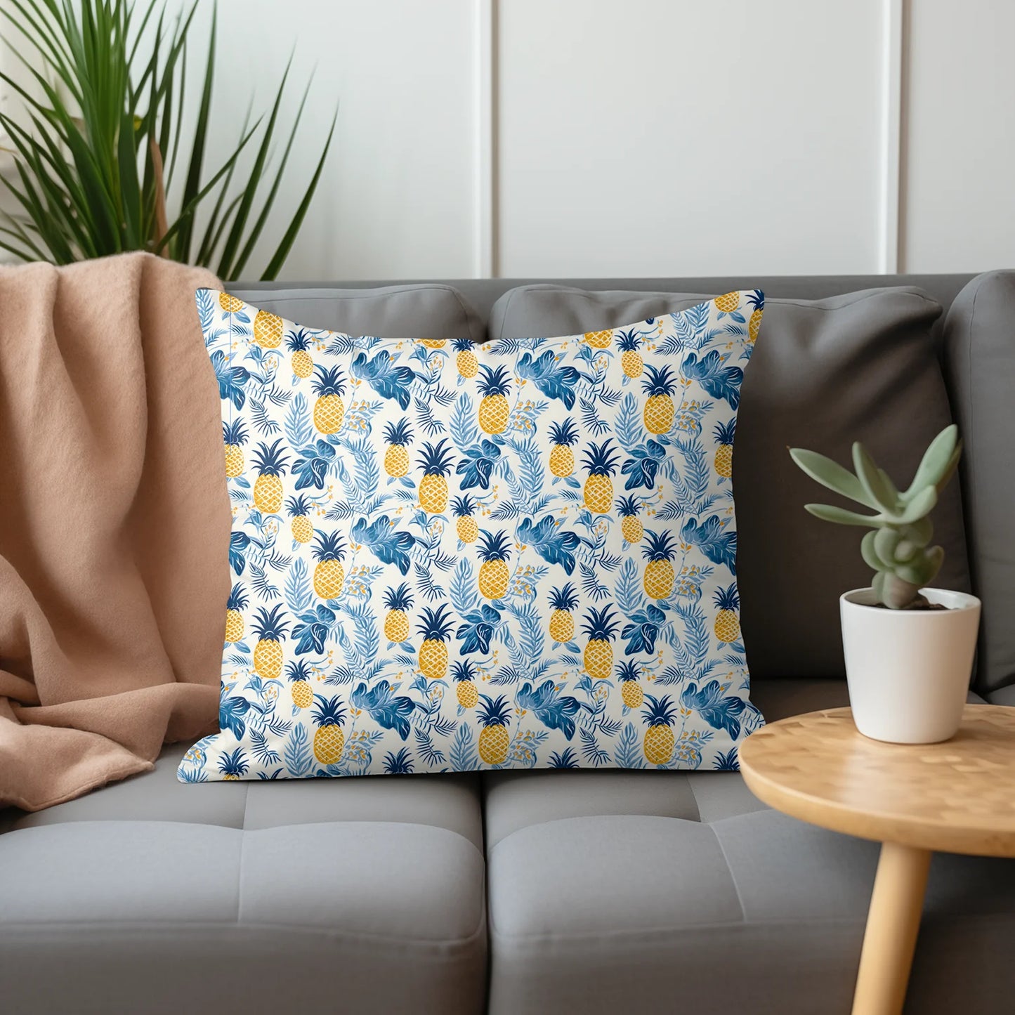 Tissu au mètre ananas 270 - Disponible en 9 matières - Vendu par multiple de 50 cm