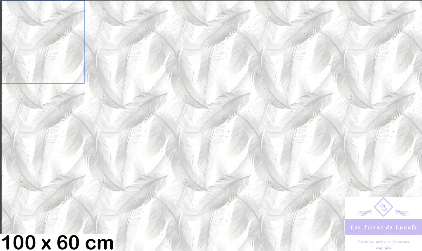 Tissu au mètre 271 plumes - Disponible en 9 matières - Vendu par multiple de 50 cm