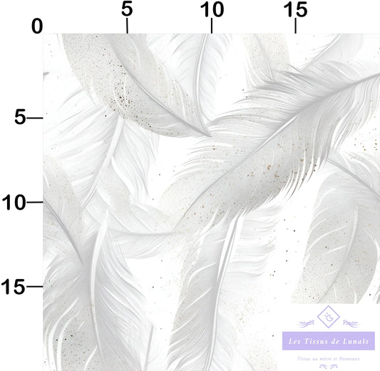 Tissu au mètre 271 plumes - Disponible en 9 matières - Vendu par multiple de 50 cm