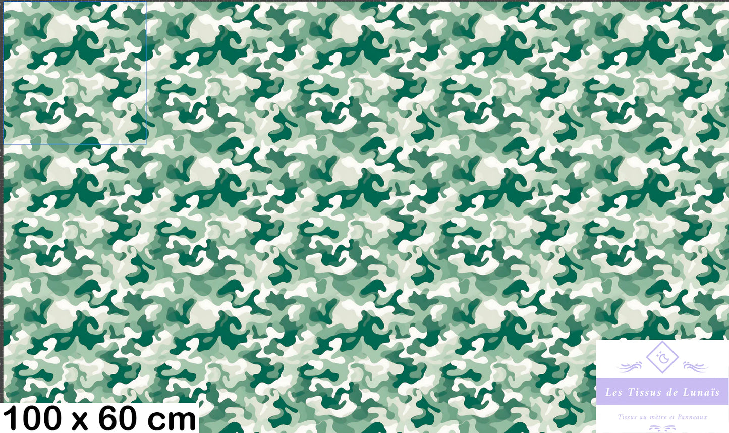 Tissu au mètre 274 camouflage - Disponible en 9 matières - Vendu par multiple de 50 cm