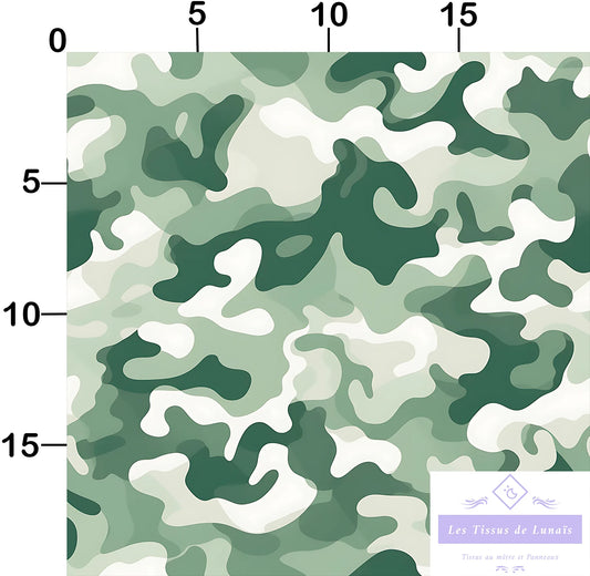 Tissu au mètre 274 camouflage - Disponible en 9 matières - Vendu par multiple de 50 cm