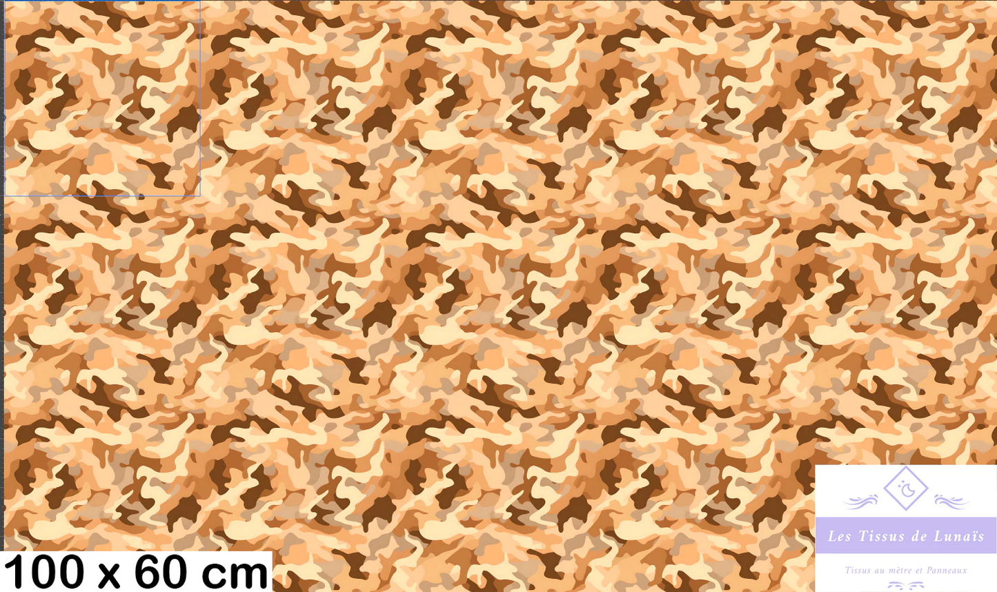 Tissu au mètre 275 camouflage - Disponible en 9 matières - Vendu par multiple de 50 cm