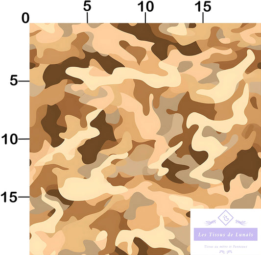 Tissu au mètre 275 camouflage - Disponible en 9 matières - Vendu par multiple de 50 cm