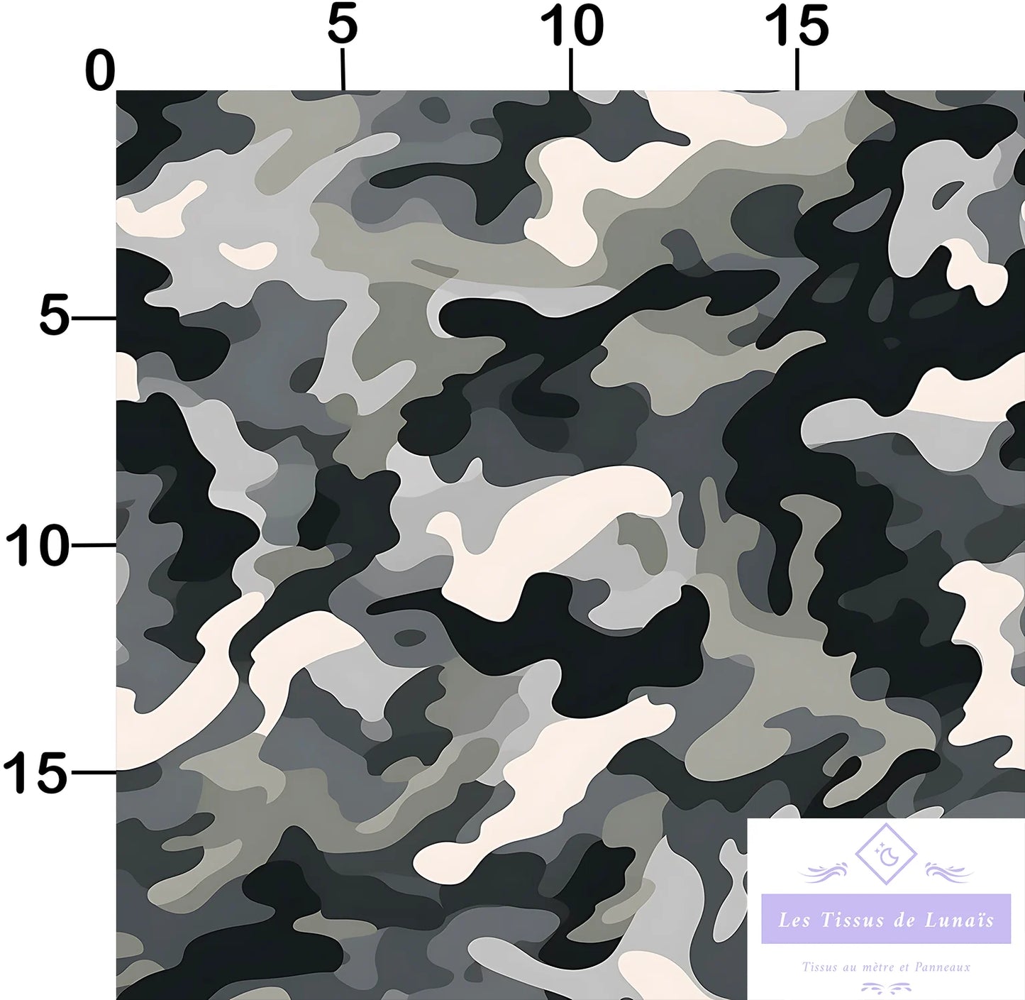Tissu au mètre 276 camouflage - Disponible en 9 matières - Vendu par multiple de 50 cm