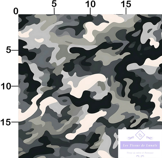 Tissu au mètre 276 camouflage - Disponible en 9 matières - Vendu par multiple de 50 cm