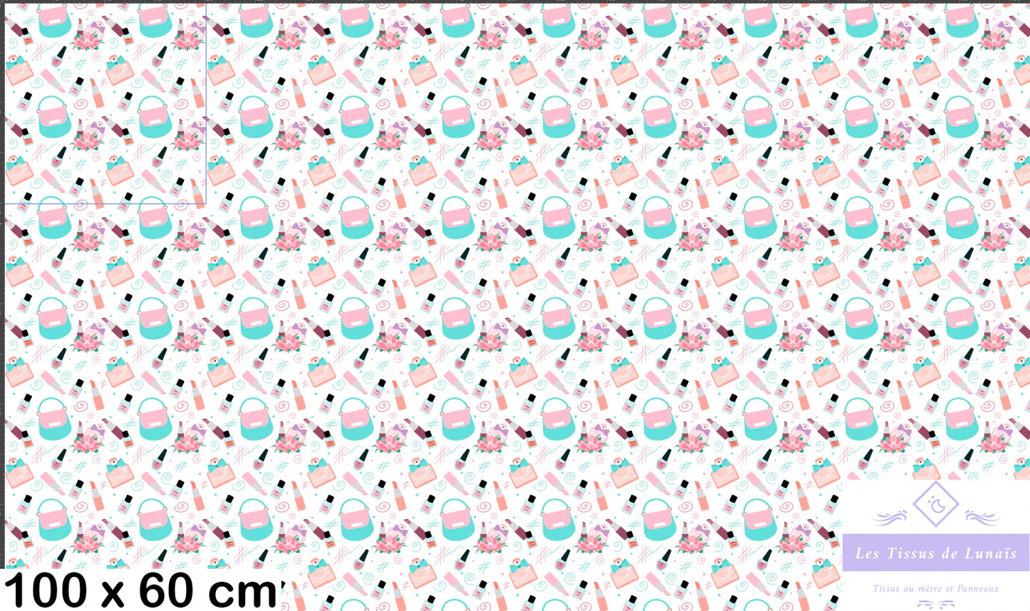 Tissu au mètre 279 femme mode fashion girly beauté - Disponible en 9 matières - Vendu par multiple de 50 cm
