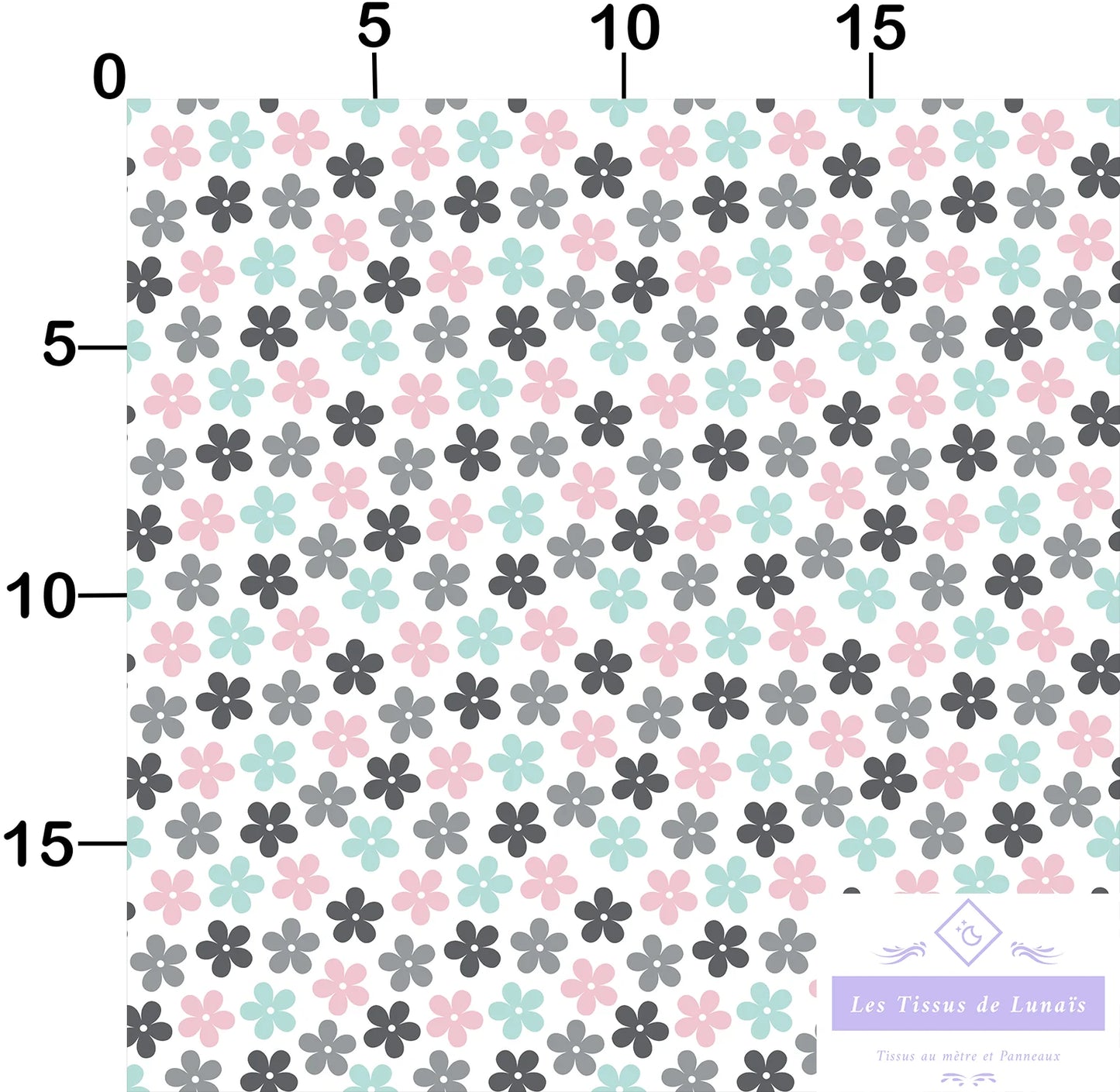 Tissu au mètre 284 forme geométrique - Disponible en 9 matières - Vendu par multiple de 50 cm