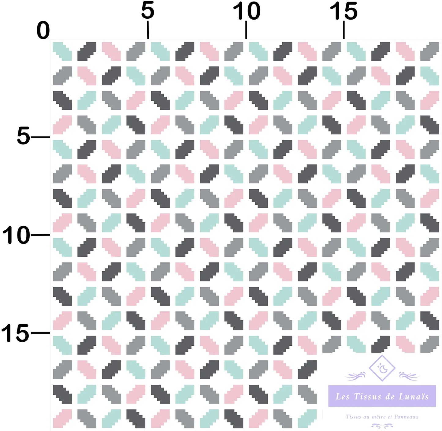Tissu au mètre 285 forme geométrique - Disponible en 9 matières - Vendu par multiple de 50 cm