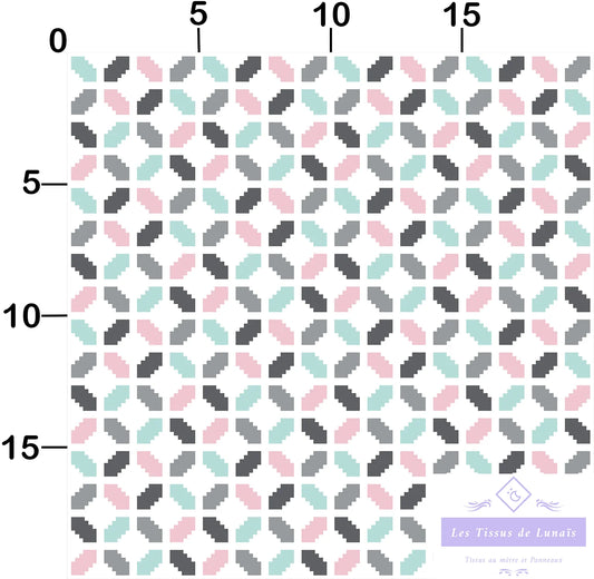 Tissu au mètre 285 forme geométrique - Disponible en 9 matières - Vendu par multiple de 50 cm
