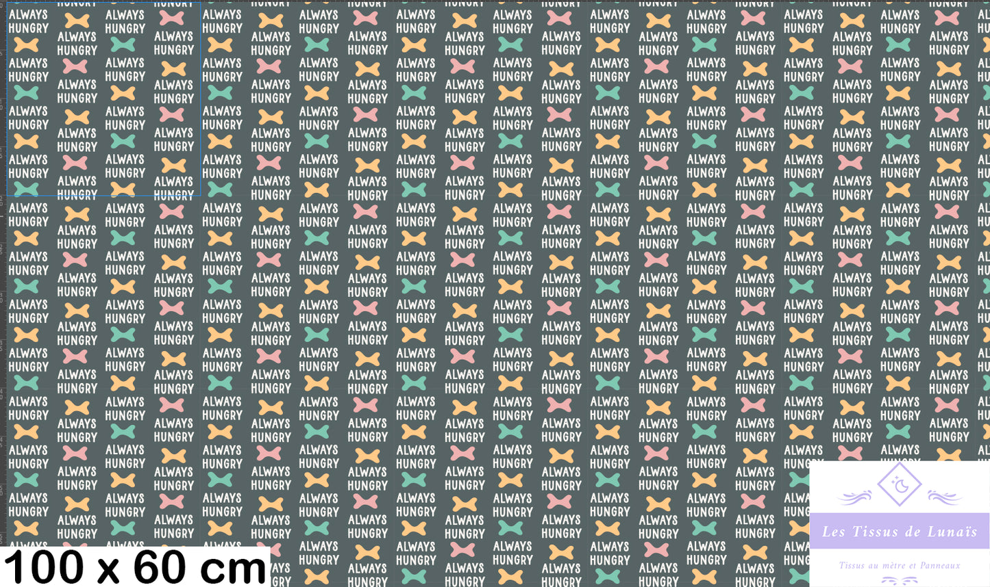 Tissu au mètre 286 chien - Disponible en 9 matières - Vendu par multiple de 50 cm