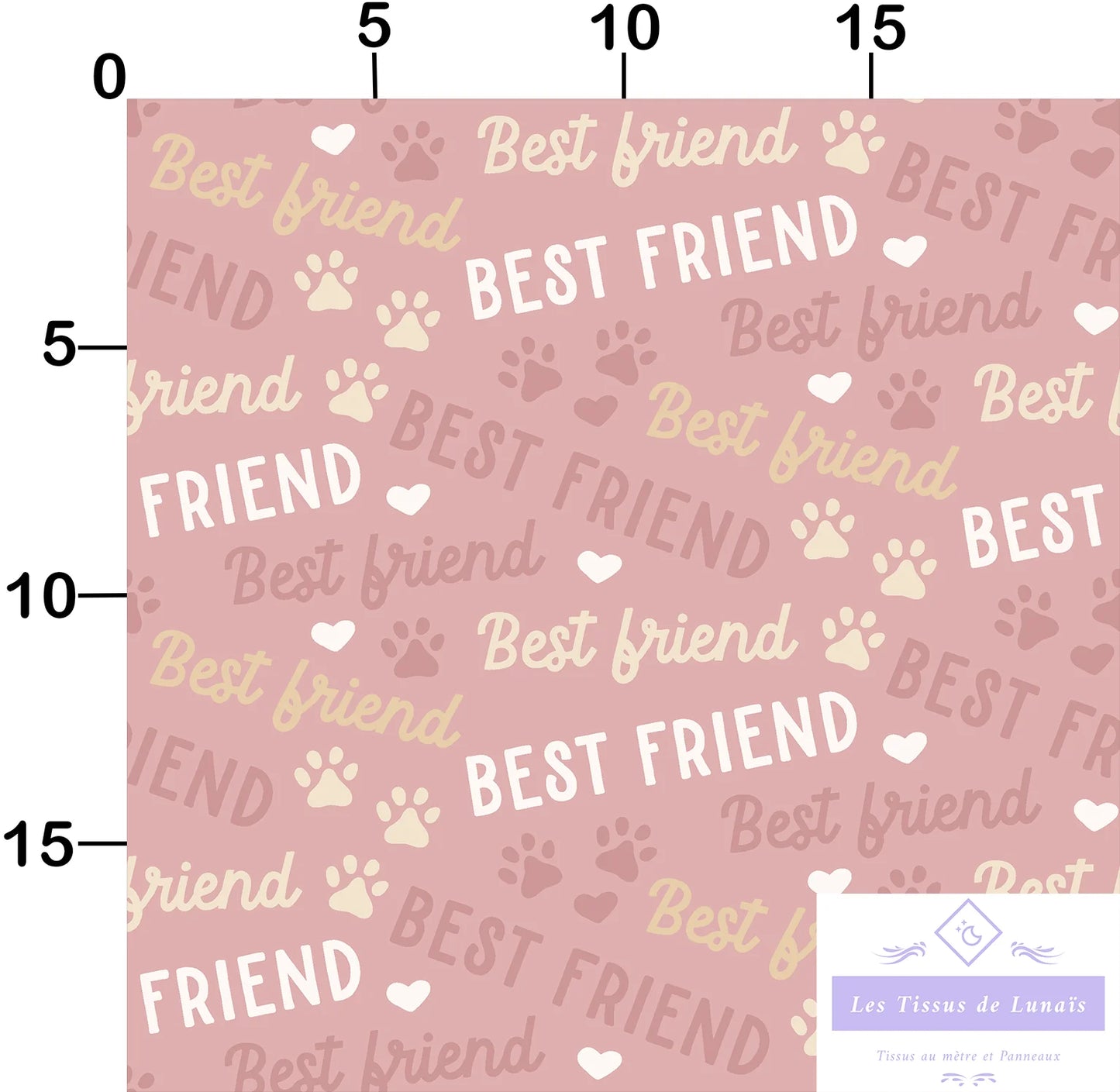 Tissu au mètre 287 chien - Disponible en 9 matières - Vendu par multiple de 50 cm