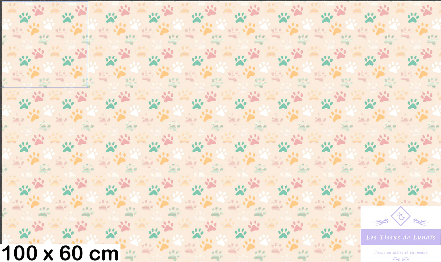 Tissu au mètre 288 chien - Disponible en 9 matières - Vendu par multiple de 50 cm