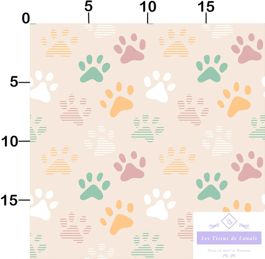 Tissu au mètre 288 chien - Disponible en 9 matières - Vendu par multiple de 50 cm