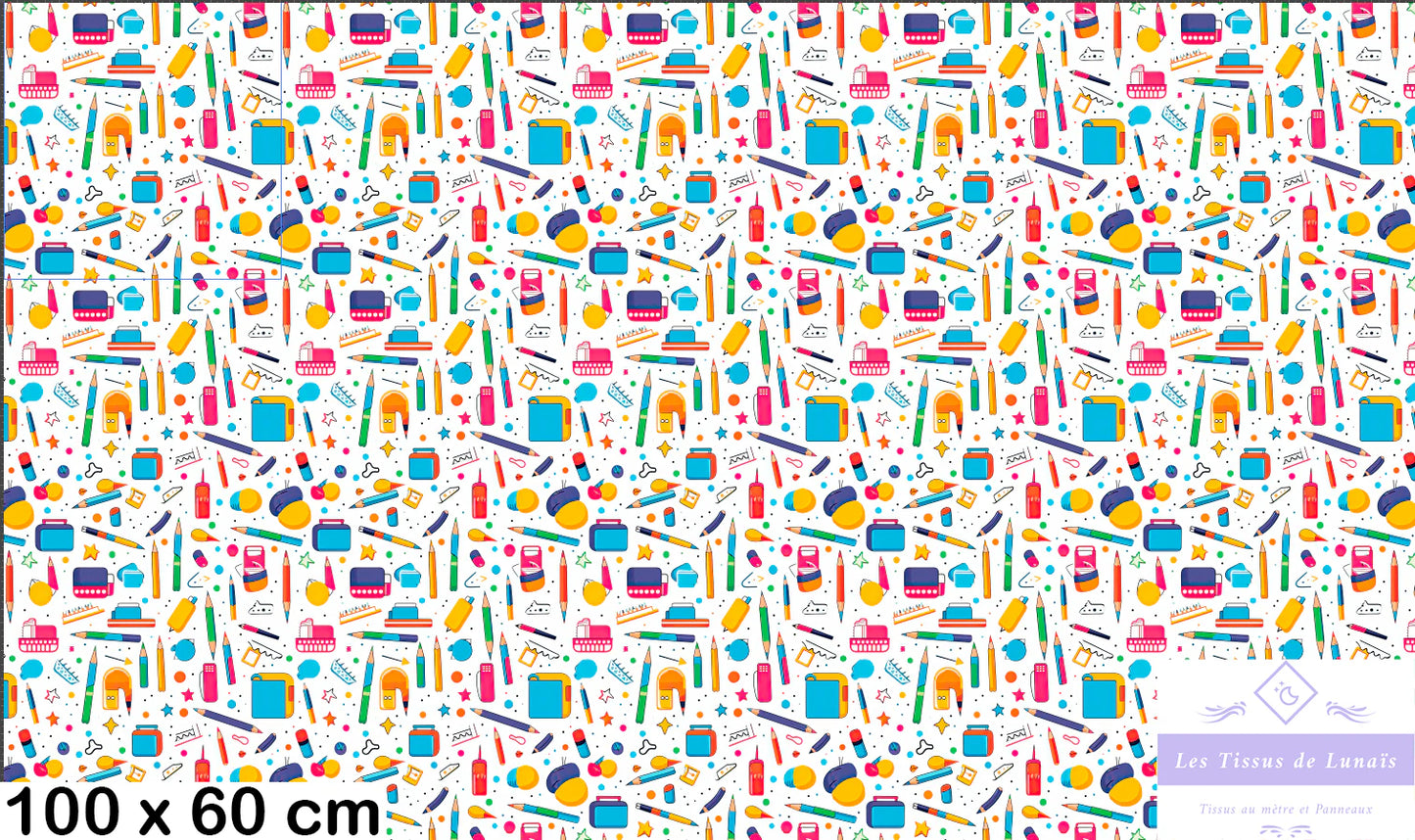 Tissu au mètre 290 école scolaire - Disponible en 9 matières - Vendu par multiple de 50 cm