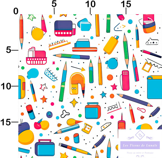 Tissu au mètre 290 école scolaire - Disponible en 9 matières - Vendu par multiple de 50 cm