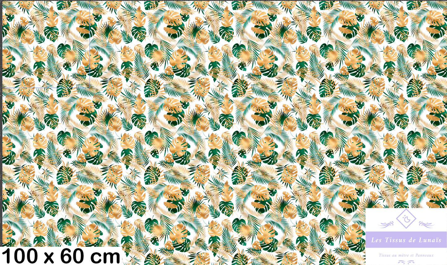 Tissu au mètre 296 fleur tropicale - Disponible en 9 matières - Vendu par multiple de 50 cm