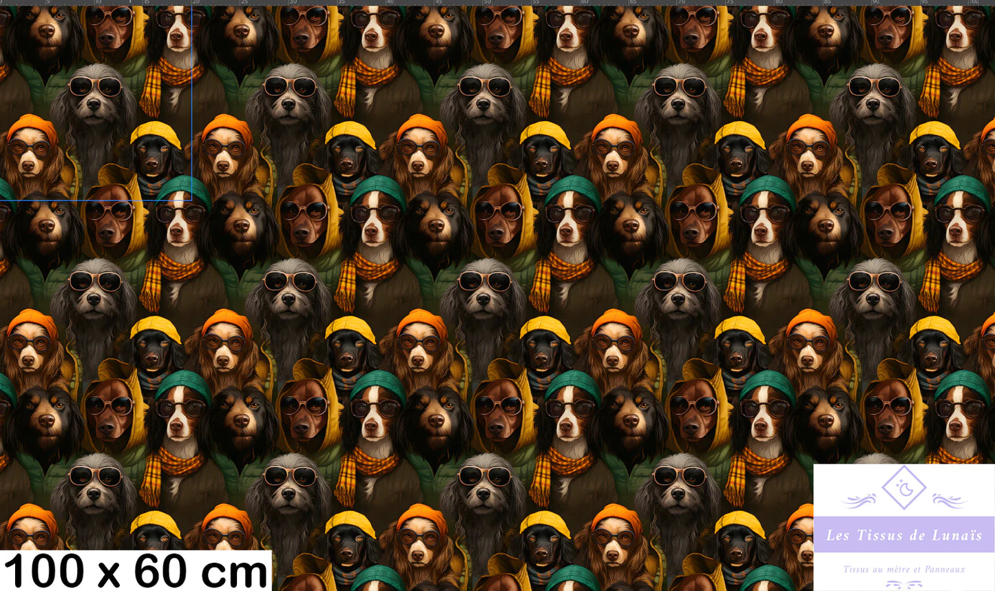 Tissu au mètre 30 chien - Disponible en 9 matières - Vendu par multiple de 50 cm