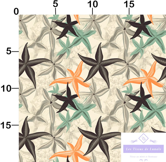 Tissu au mètre 305 marin mer océan - Disponible en 9 matières - Vendu par multiple de 50 cm