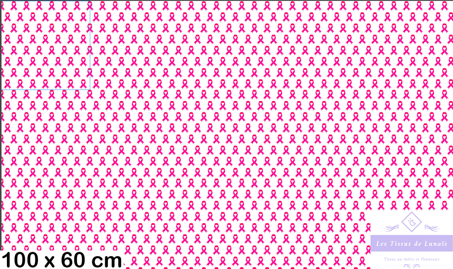 Tissu au mètre 317 maladie cancer - Disponible en 9 matières - Vendu par multiple de 50 cm