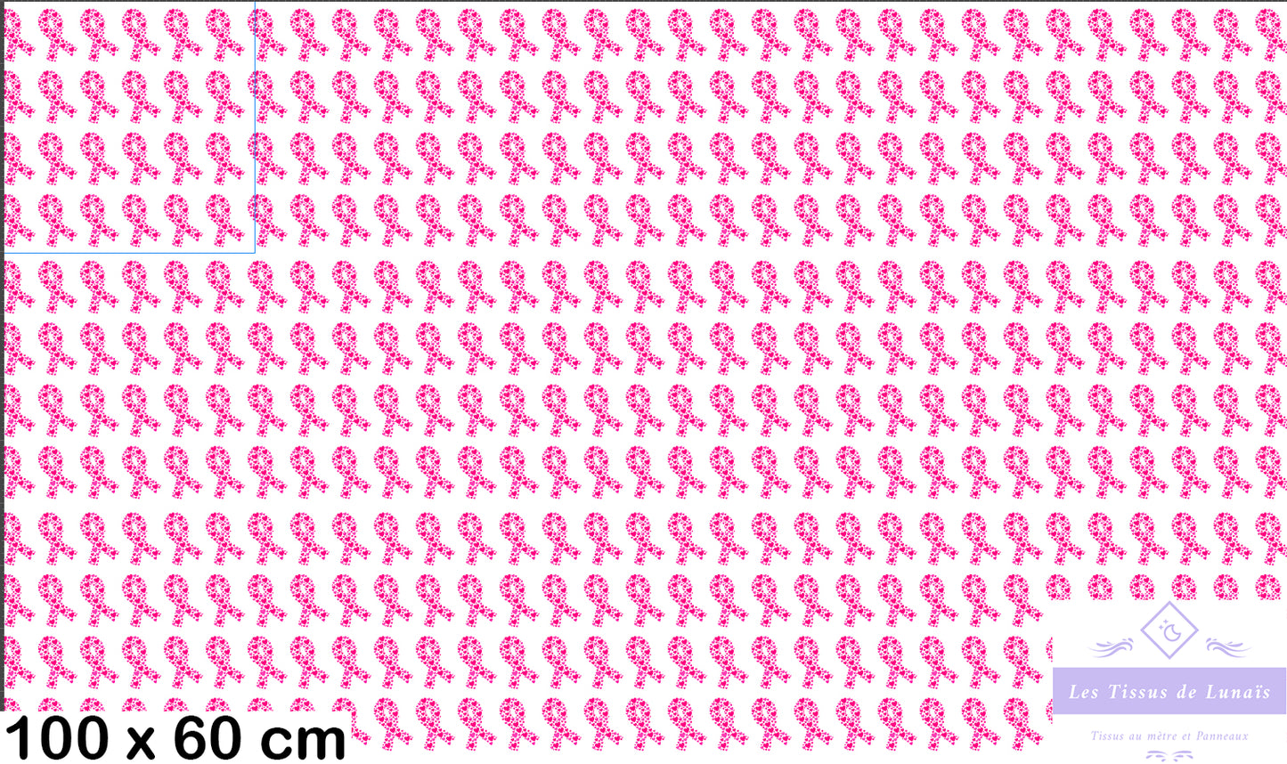 Tissu au mètre 318 maladie cancer - Disponible en 9 matières - Vendu par multiple de 50 cm