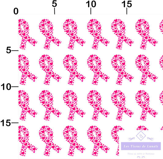 Tissu au mètre 318 maladie cancer - Disponible en 9 matières - Vendu par multiple de 50 cm