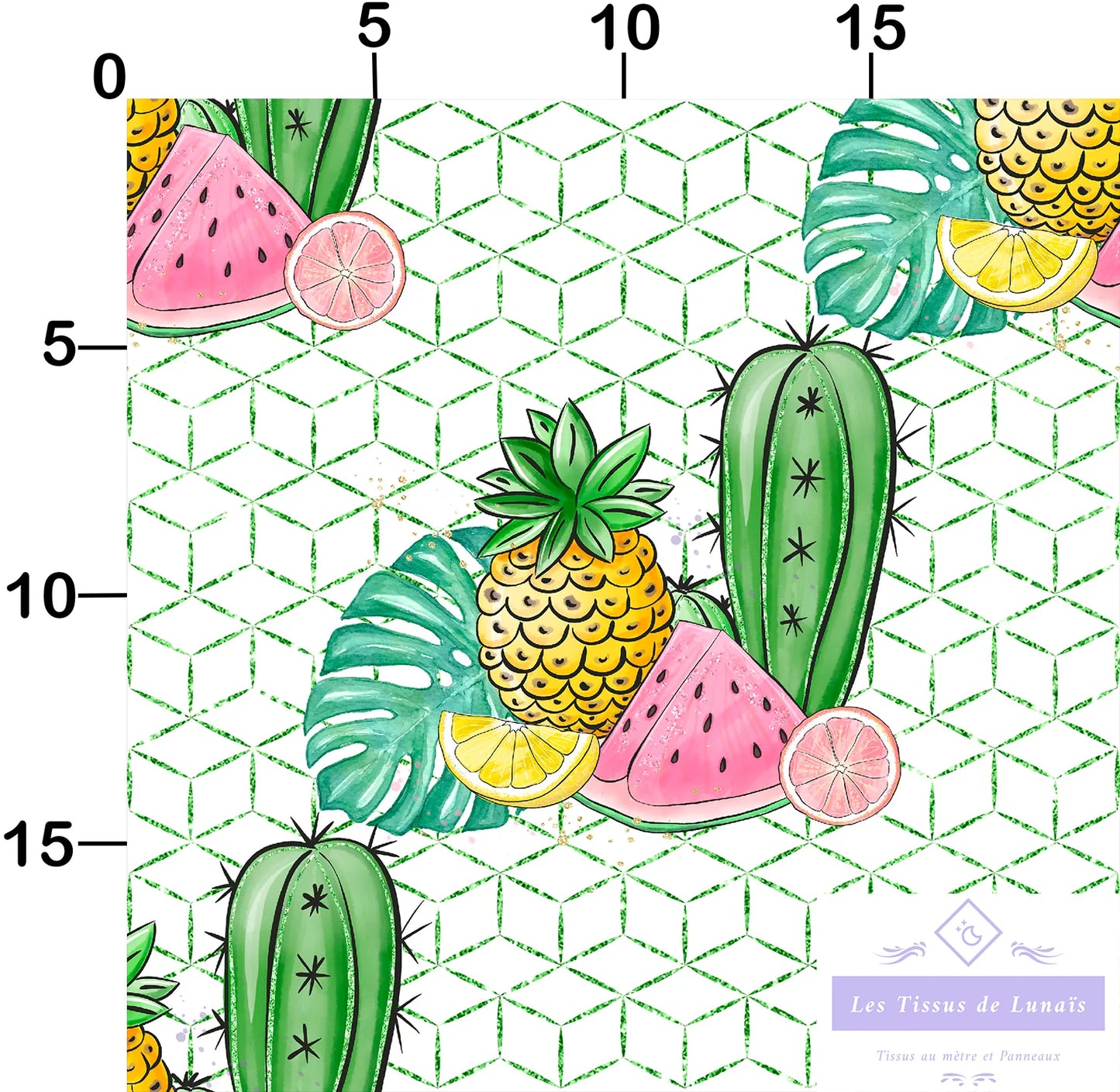 Tissu au mètre 319 fleur tropicale - Disponible en 9 matières - Vendu par multiple de 50 cm