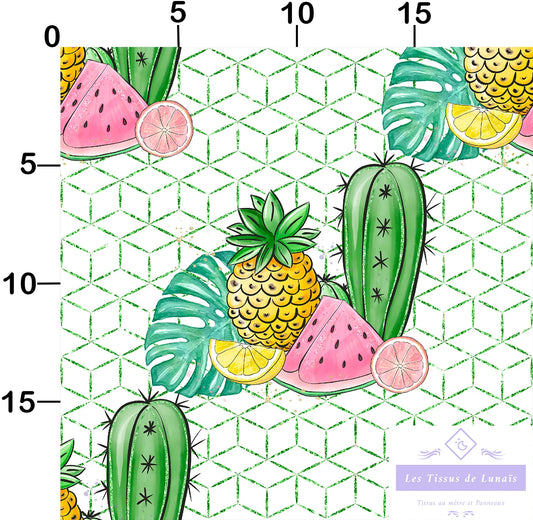 Tissu au mètre 319 fleur tropicale - Disponible en 9 matières - Vendu par multiple de 50 cm