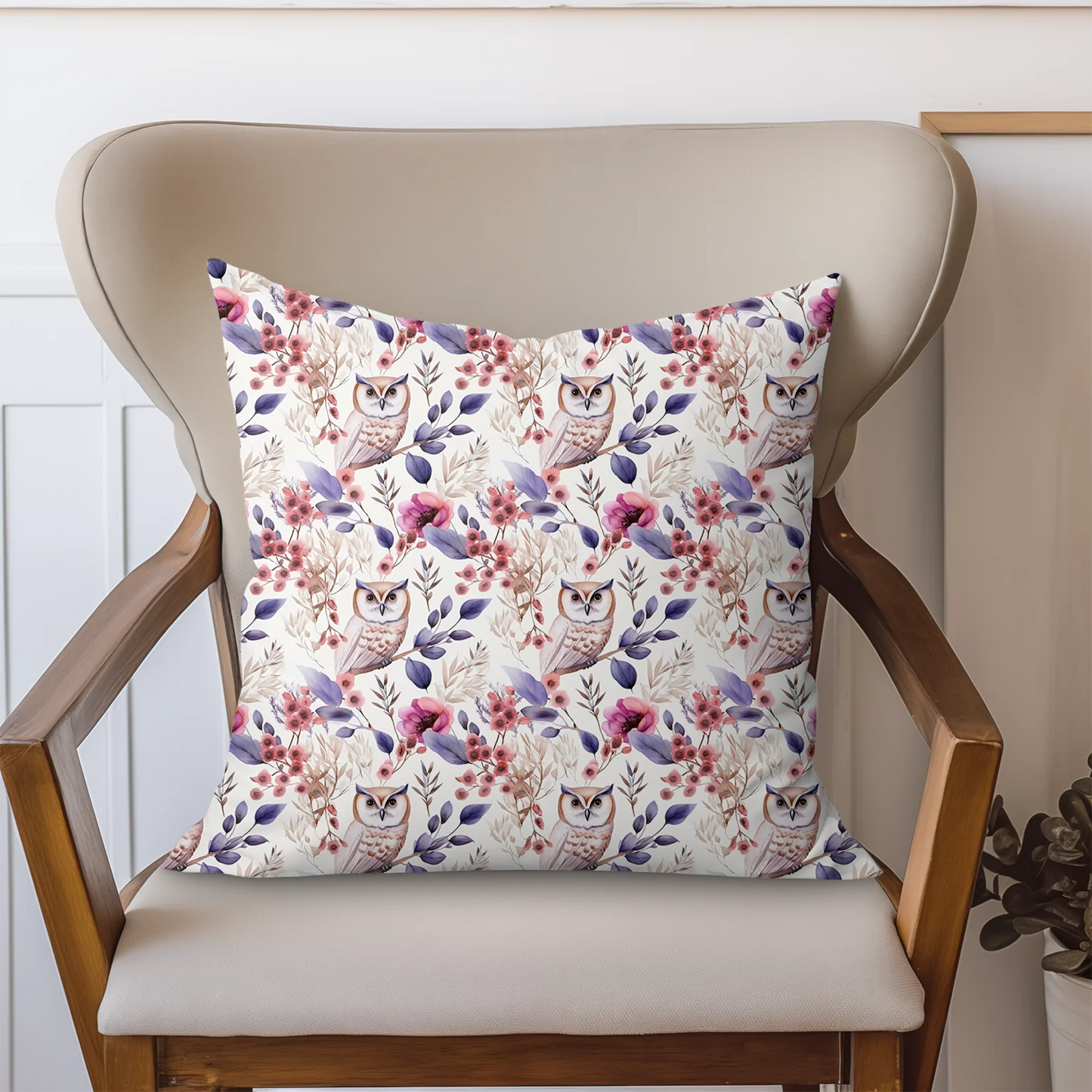 Tissu au mètre 33 chouette hibou - Disponible en 9 matières - Vendu par multiple de 50 cm