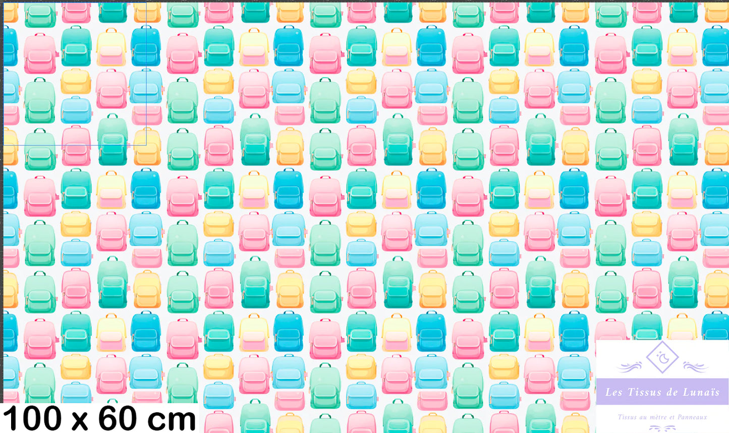 Tissu au mètre 345 école scolaire - Disponible en 9 matières - Vendu par multiple de 50 cm