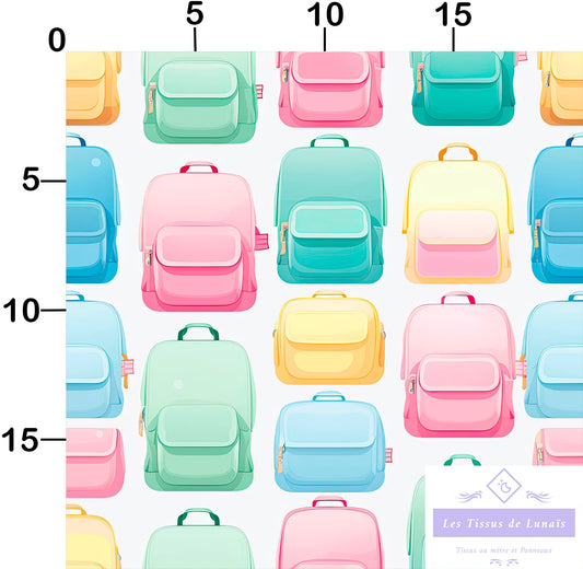 Tissu au mètre 345 école scolaire - Disponible en 9 matières - Vendu par multiple de 50 cm