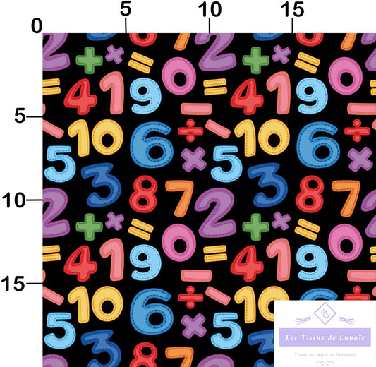 Tissu au mètre 346 école scolaire - Disponible en 9 matières - Vendu par multiple de 50 cm
