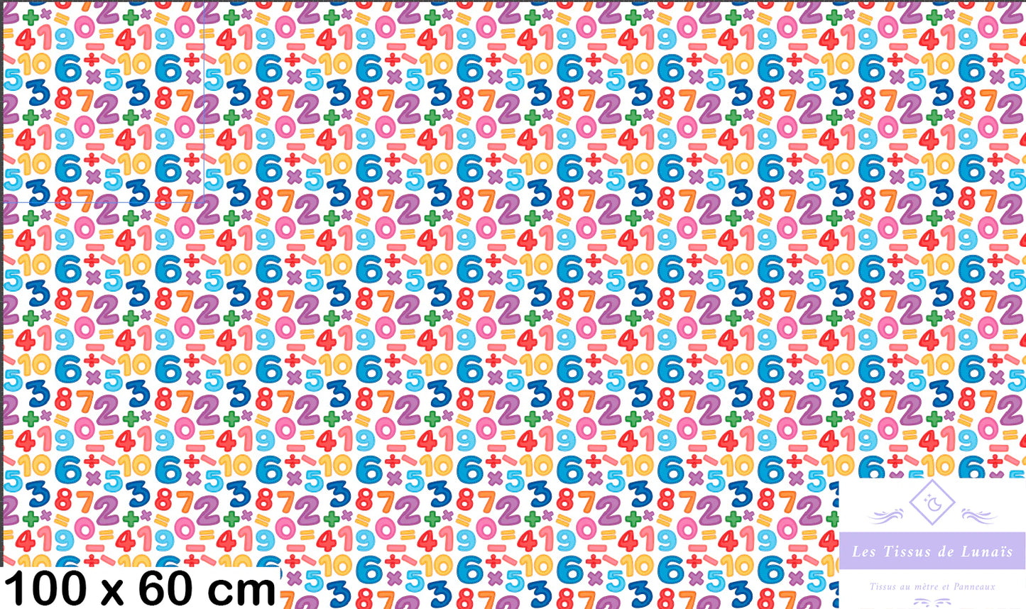 Tissu au mètre 347 école scolaire - Disponible en 9 matières - Vendu par multiple de 50 cm