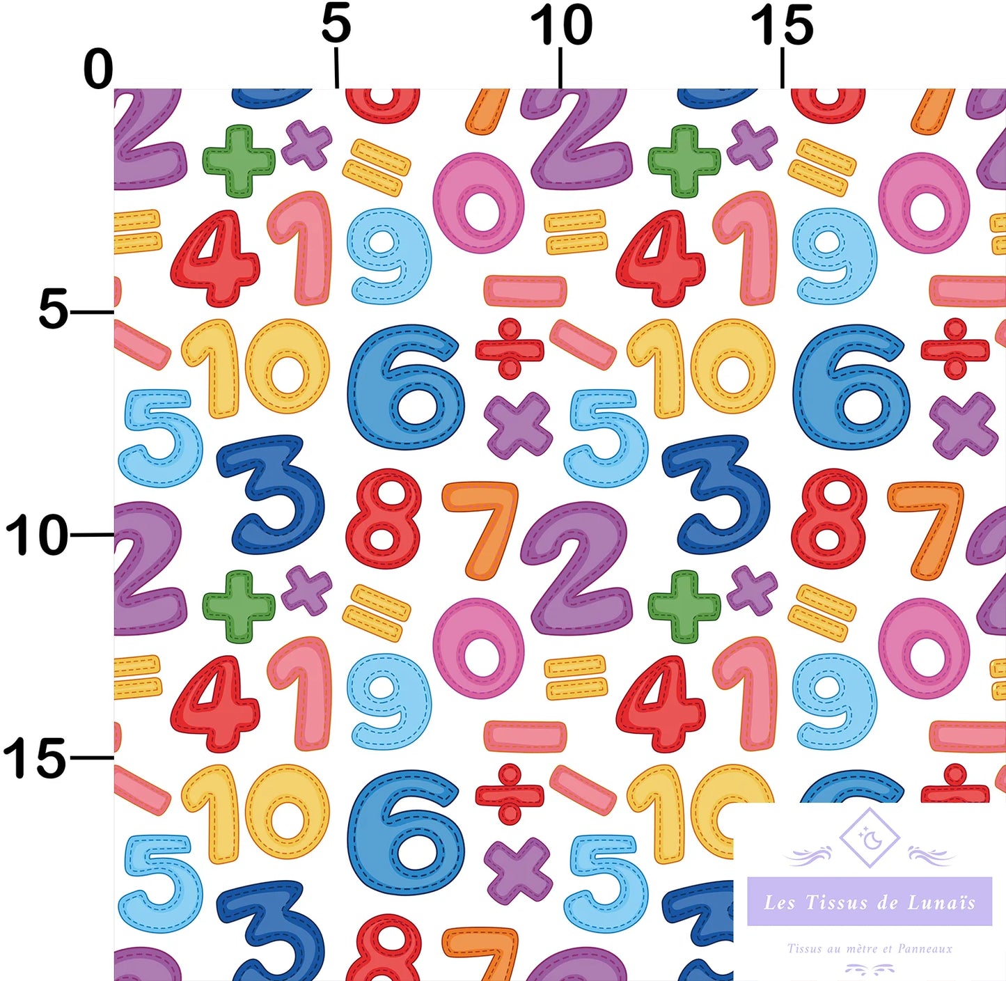 Tissu au mètre 347 école scolaire - Disponible en 9 matières - Vendu par multiple de 50 cm